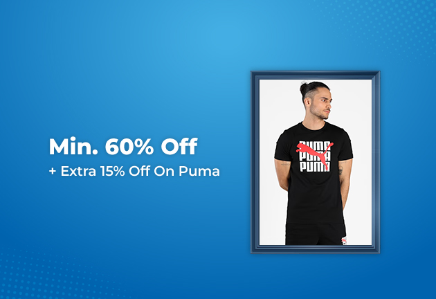 Minimum 60% Off + Extra 15% Off on Puma on Orders over Rs 1990