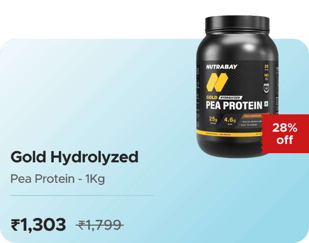 Nutrabay Nutrabay Gold Hydrolyzed Pea Protein — effective ₹1303 (was ₹1799)