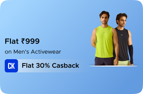 STRCH: Flat Rs 999 Off on On Men's Activewear + Flat 30% CashKaro Cashback