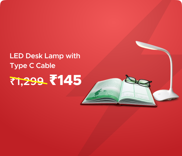 LED Desk Lamp with Type C Cable @ Rs 145 Worth Rs 1299