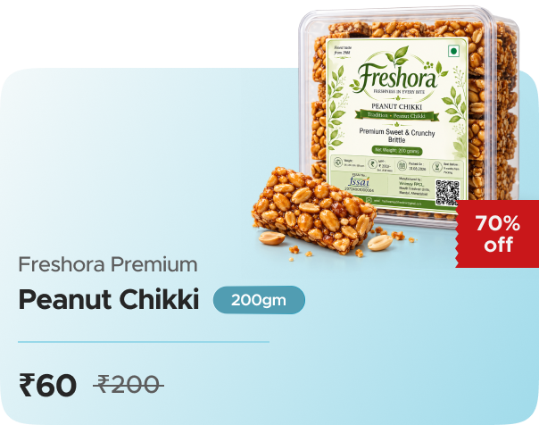 Hamara Mall Freshora Premium Peanut Chikki - 200 gram — effective ₹60 (was ₹200)