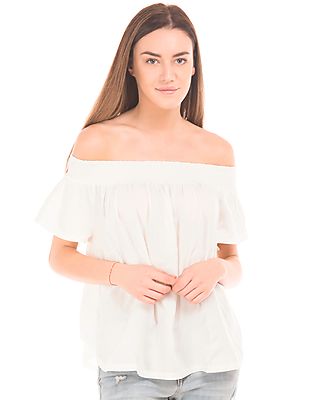Aeropostale Smocked Off Shoulder Top Aeropostale Smocked Off Shoulder Top