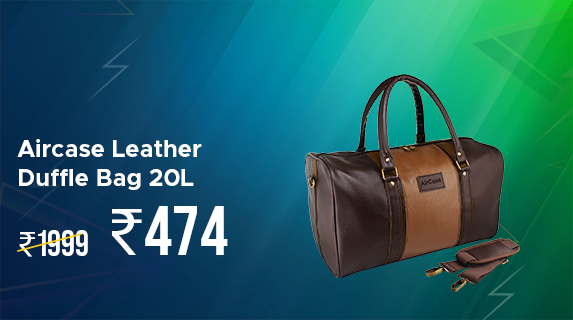 BuyKaro: Shop for Aircase Leather Duffle Bag 20L worth Rs 1999 at Rs 474