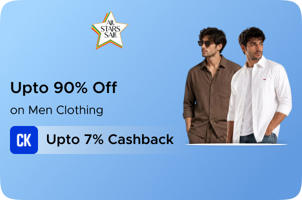 Ajio: Upto 90% Off on Men Clothing + Upto 7% CashKaro Cashback