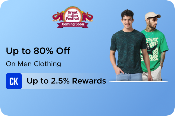 Amazon: Upto 80% Off on Men Clothing + Upto 2.5% Cas