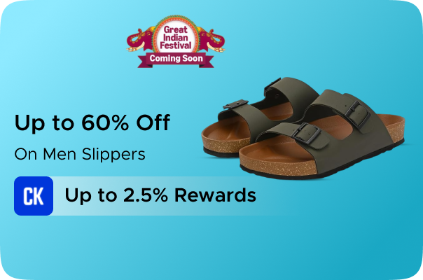 Amazon: Upto 60% Off on Men Slippers + 2.5% Rewards CashKaro Cashback