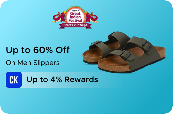 Amazon: Upto 60% Off on Men Slippers + 4% Rewards Ca