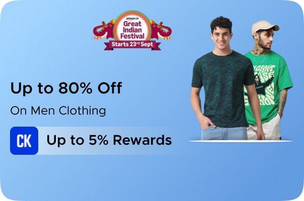 Amazon: Upto 80% Off on Men Clothing + Upto 5% CashK