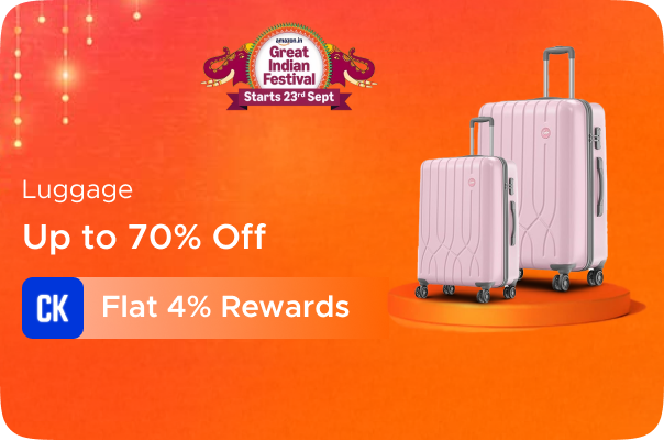 Amazon: Upto 70% Off on Luggages + Flat 4% Rewards