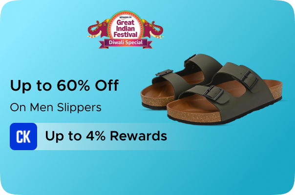 Amazon: Upto 60% Off on Men Slippers + 4% Rewards Ca