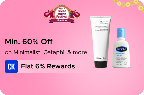 Amazon: Minimum 60% Off on Minimalist, Cetaphil & more + Flat 5% Rewards