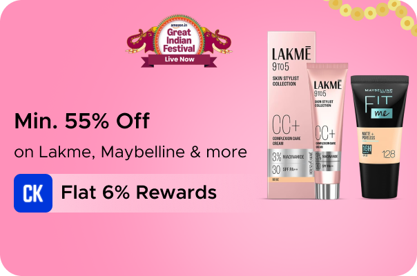 Amazon: Minimum 55% Off on Lakme, Maybelline & more + Flat 5% Rewards