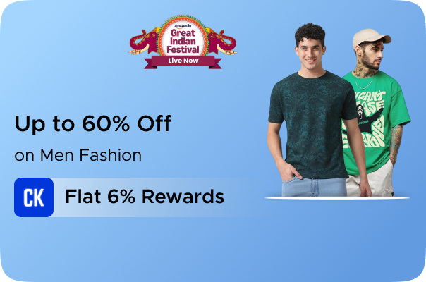 Amazon: Upto 60% Off on Men Fashion + Flat 6% Reward