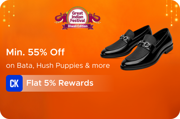 Minimum 55% Off on Bata, Hush Puppies & more + Flat 5% Rewards