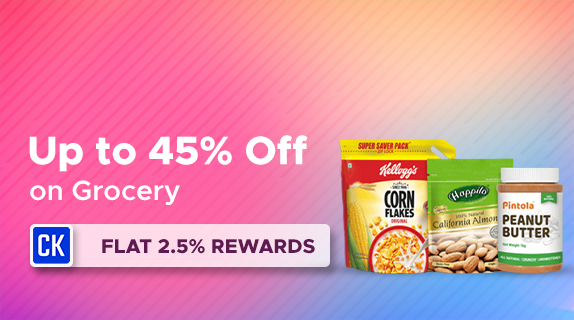 Amazon: Upto 45% Off on Grocery + Flat 2.5% CashKaro Rewards