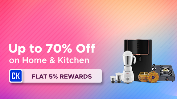 Amazon: Upto 70% Off on Home and Kitchen + Flat 5% CashKaro Rewards
