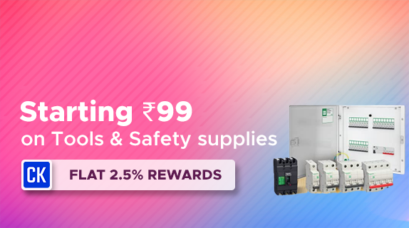 Amazon: Power tools, Cleaning and Safety supplies Starting Rs 99 + Flat 2.5% CashKaro Rewards