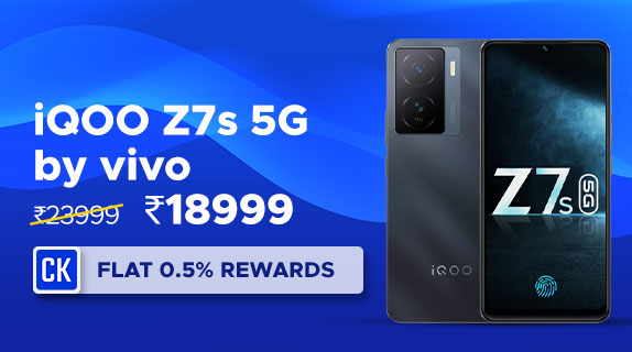 Amazon: Buy iQOO Z7s 5G by vivo worth Rs 23999 at just Rs 18999 + Flat 0.5% CashKaro Rewards