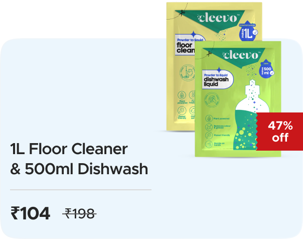Cleevo: Buy Floor & Dishwash Cleaner Refill Pack worth Rs 198 at Rs 104