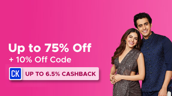 Nykaa Fashion: Upto 75% Off + 10% Off Code (New Users) + Upto 6.5% CashKaro Cashback