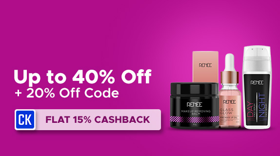 Renee: Upto 40% Off + Flat 20% Off Code + 5% Prepaid Off + Flat 15% CashKaro Cashback on all Orders