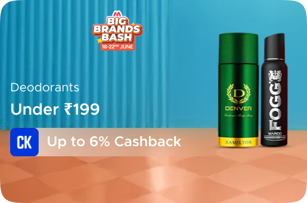 Myntra: Deodrants Under Rs 199 + Up to 5.4% Cashback