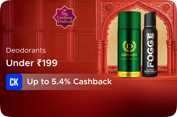 Myntra: Deodrants Under Rs 199 + Up to 5.4% Cashback