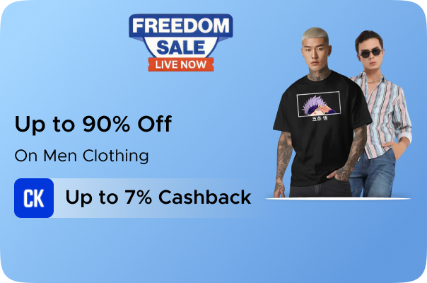Flipkart: Upto 90% Off on Men Clothing + Upto 7% CashKaro Cashback