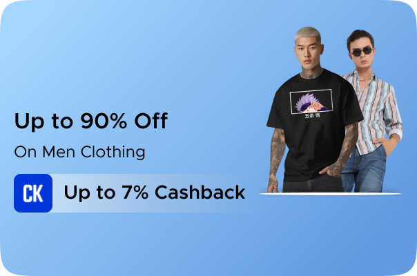Flipkart: Upto 90% Off on Men Clothing + Upto 7% CashKaro Cashback