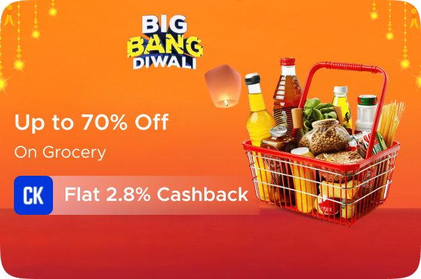 Flipkart: Up to 70% Off on Grocery + Flat 2.8% CashKaro Cashback