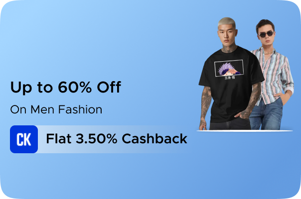 Upto 60% Off on Men Fashion + 3.50% CashKaro Cashback