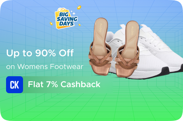 Flipkart : Up to 90% Off on Womens Footwear + Flat 7% Cashkaro Cashback
