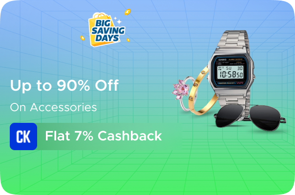 Flipkart : Up to 90% Off on Accessories + Flat 7% Cashkaro Cashback