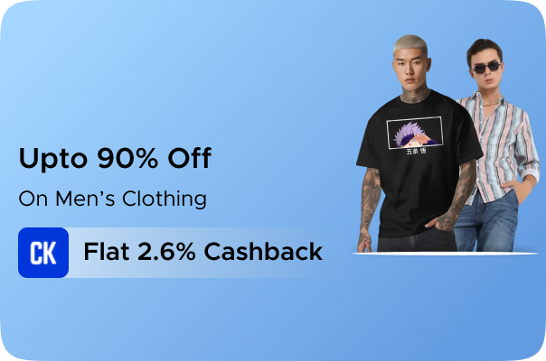 Flipkart: Upto 90% Off on Men Clothing + Upto 5.60% CashKaro Cashback