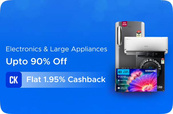 Upto 90% Off on Electronics & Large Appliances + Flat 1.95% Cashback