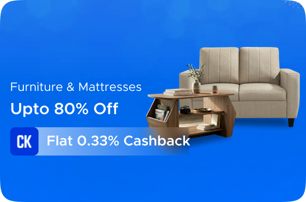 Upto 80% Off on Furniture & Mattresses + Flat 0.33% Cashback