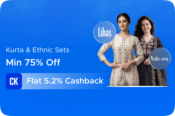 Min 75% Off on Kurta & Ethnic Sets + Flat 5.2% Cashback