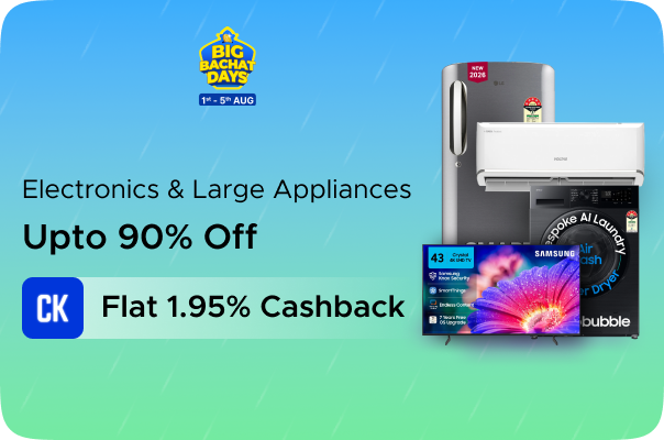 Upto 90% Off on Electronics & Large Appliances + Flat 1.95% Cashback