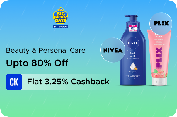 Upto 80% Off on Beauty & Personal Care + Flat 3.25%Cashback