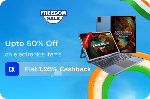 Up to 60% Off on Electronics & Accessories + Flat 1.95% Cashback