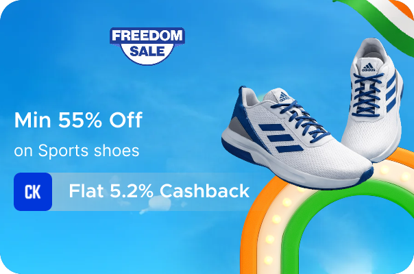 Minimum 55% Off on Sports Shoes + Flat 5.2% Cashback