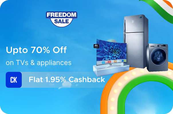Up to 70% Off on TVs & Appliances + Flat 1.95% Cashback
