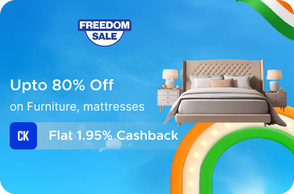 Up to 80% Off on Furniture & Mattresses + Flat 1.95% Cashback