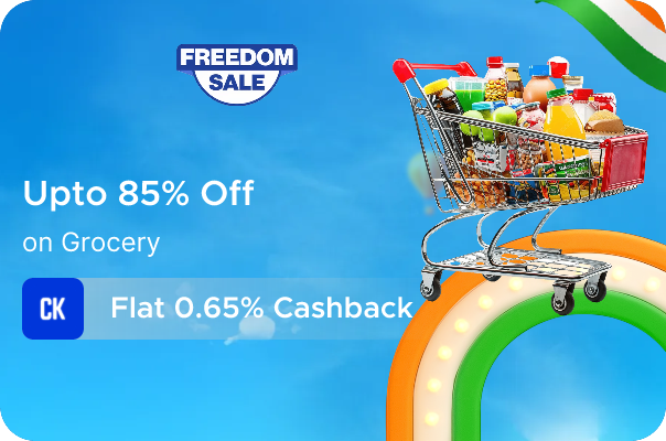 Up to 85% Off on Grocery + Flat 2.6% Cashback
