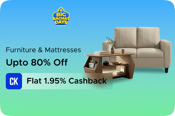 Upto 80% Off on Furniture & Mattresses + Flat 1.95% Cashback