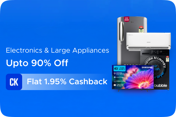 Upto 90% Off on Electronics & Large Appliances + Flat 1.95% Cashback