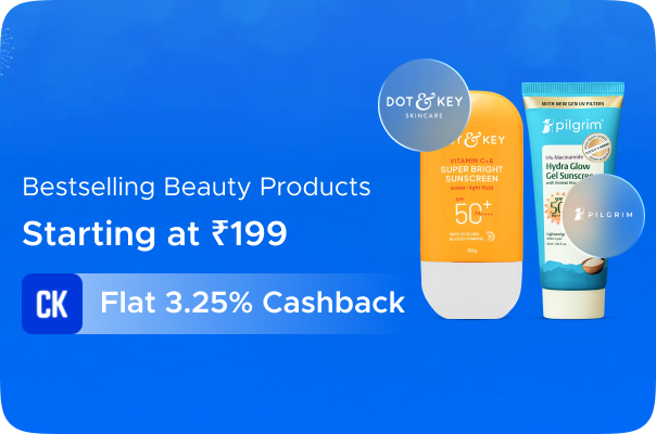 Bestselling Beauty Products Starting at Rs 199 + Flat 3.25%Cashback