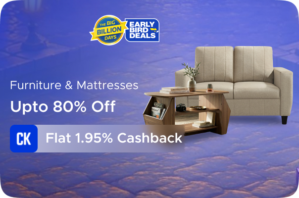 Upto 80% Off on Furniture & Mattresses + Flat 1.95% Cashback