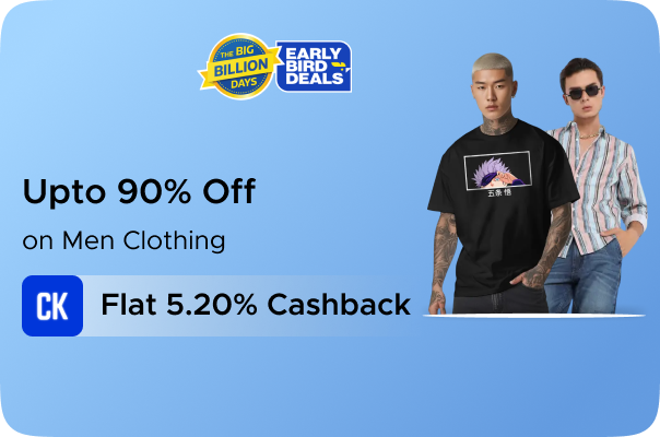 Flipkart: Upto 90% Off on Men Clothing + Flat 5.20% CashKaro Cashback