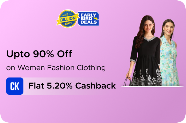 Flipkart: Upto 90% Off on Women Fashion Clothing + Flat 5.20% CashKaro Cashback